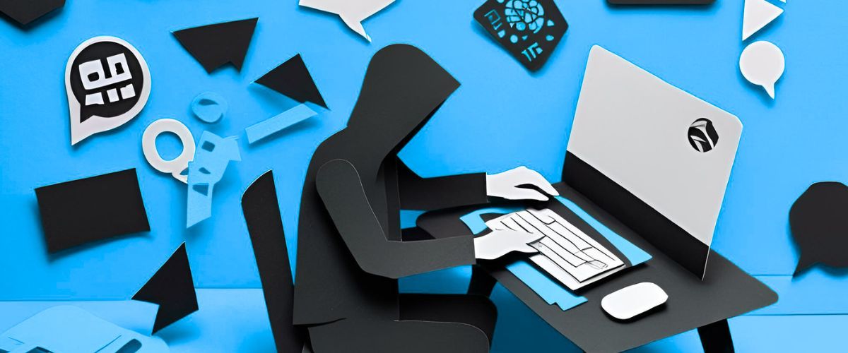 Hacker using computer