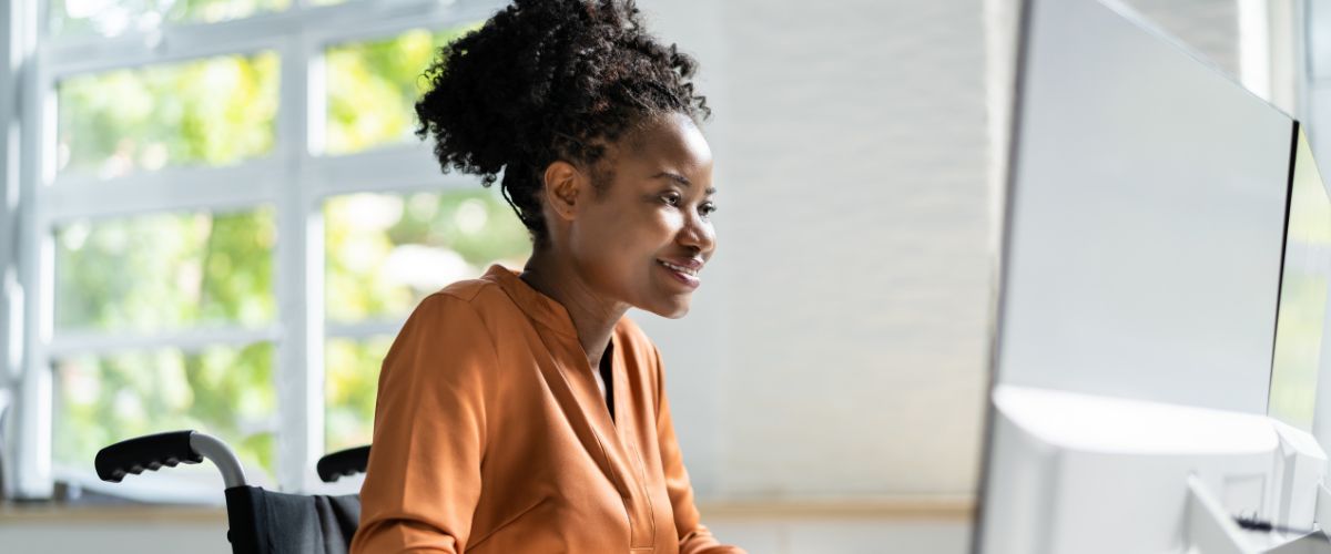 Woman using computer