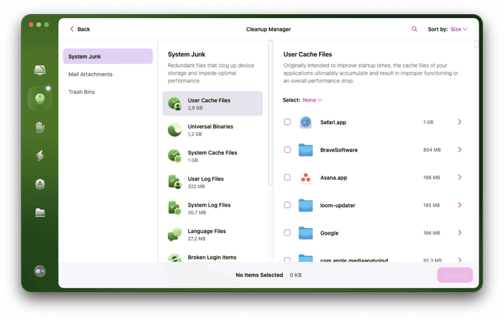 CleanMyMac cleanup scan manager