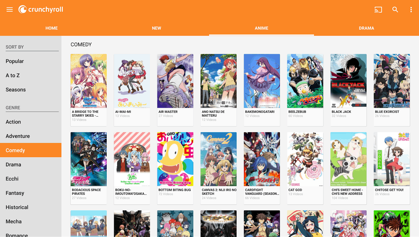 Crunchyroll library