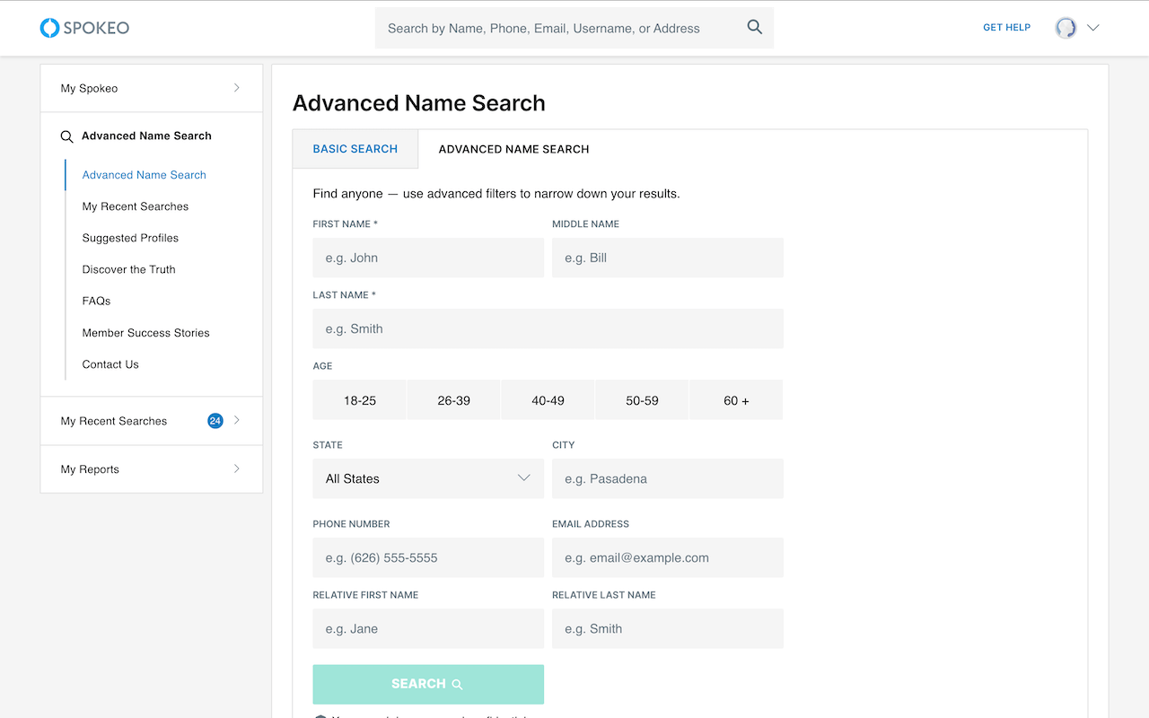 Spokeo advanced name search