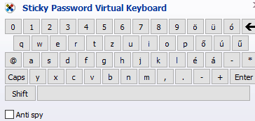 Virtual keyboard in Sticky Password